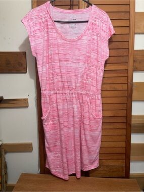 Xhilaration Pink & White Striped Casual Knit Dress